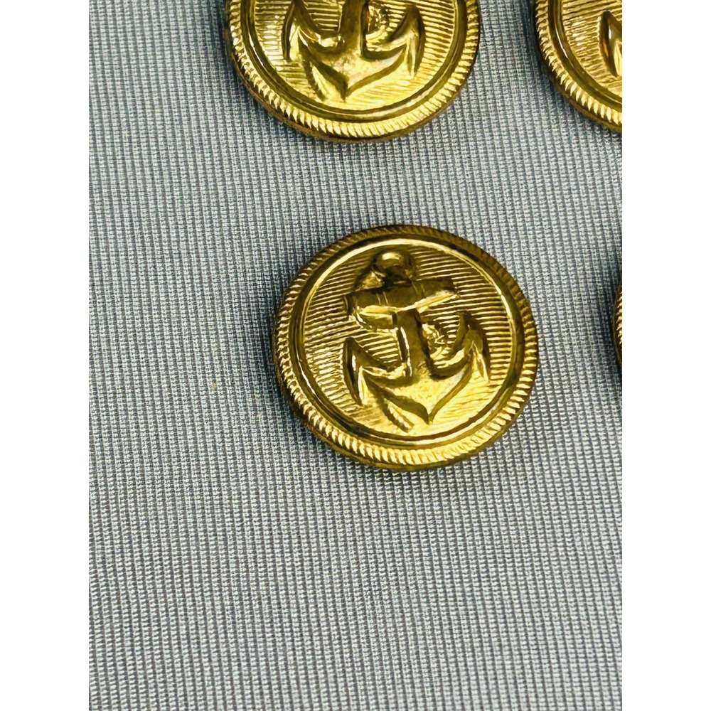 U.S. Navy Military Vintage Small Metal Gold Tone Anchor Buttons Set Of 4 - Picture 5 of 16